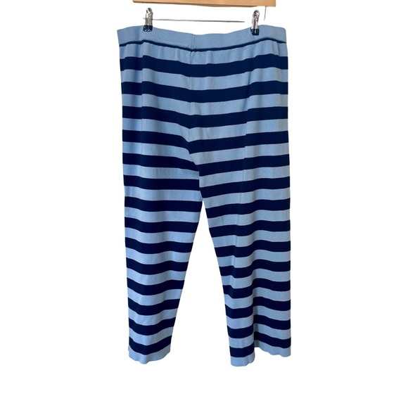 BOHME Joey Striped Wide Leg Pants in Navy Size XL Worn Once - Picture 6 of 9